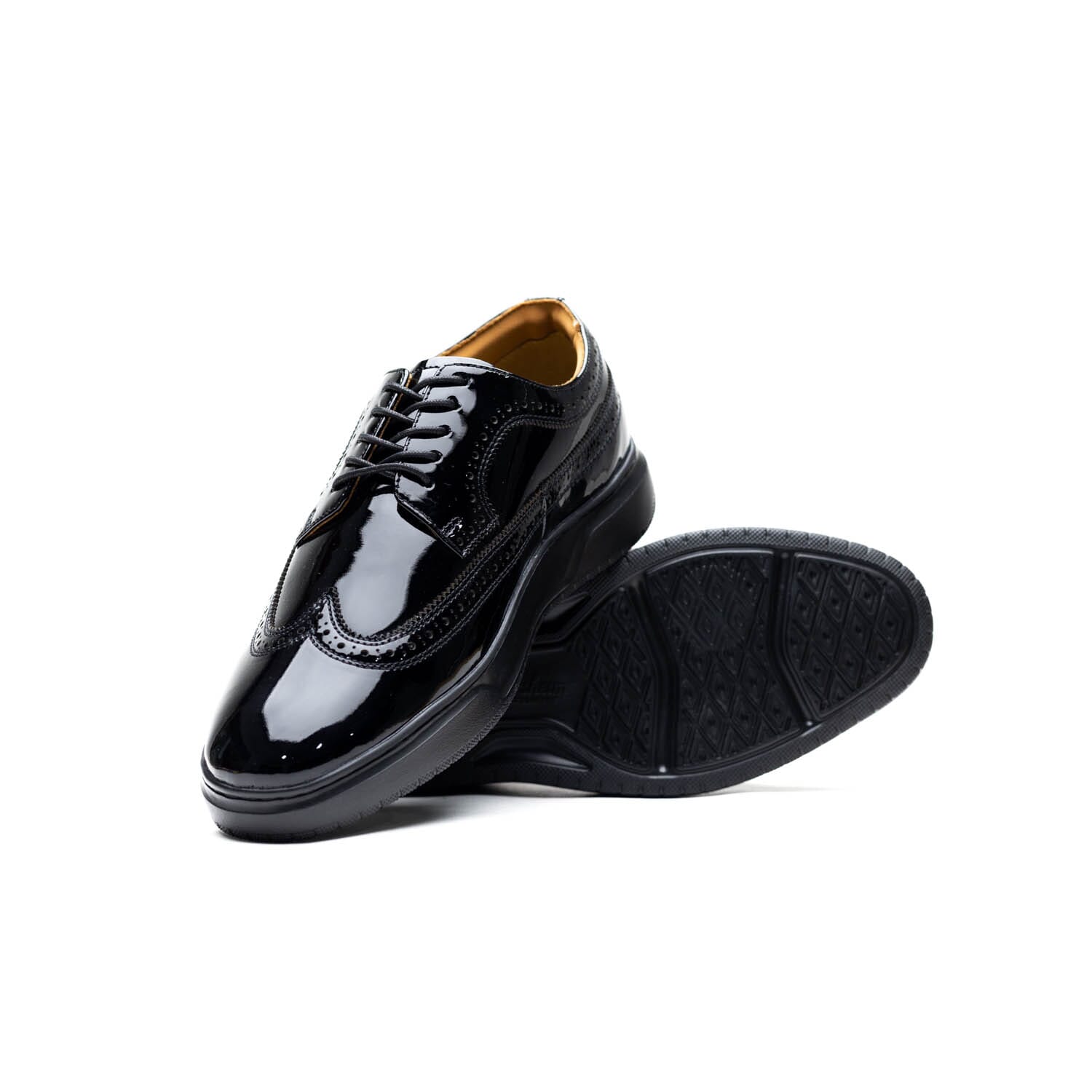 FLORSHEIM -PREMIER WING -BLACK PATENT – Perocili Shoes